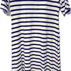 J CREW high/low hem midi tee-shirt dress Women’s Navy striped size M
